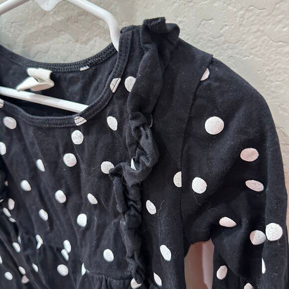 H&M Black & White Polka Dot Ruffle Long Sleeve Dress - Picture 2 of 6